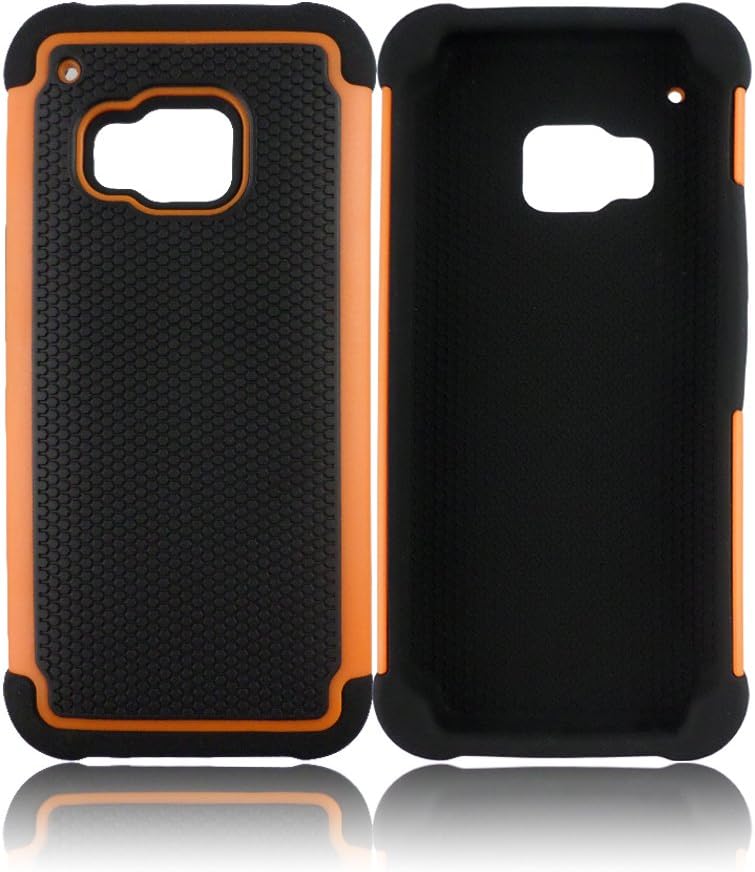 TCD for HTC One M9 [ONLY] [Orange] Executive Armor Defender Series [HIGH Impact] Multi Layer [Hard/Soft Combo] TPU Hard Plastic Shock Absorbent Case [Screen Protector Stylus]