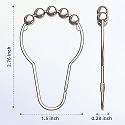 Titanker Shower Curtain Hooks Rings, Rust-Resistant
