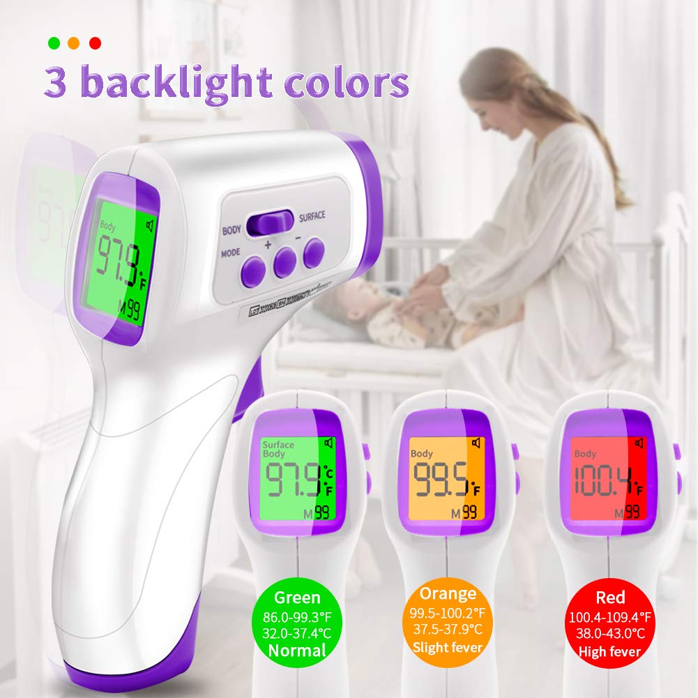 Forehead Thermometer for Adults, Digital Non Contact Infrared Thermometer for Kids, Baby with Instant Accurate Reading , Fever Alarm: Industrial & Scientific