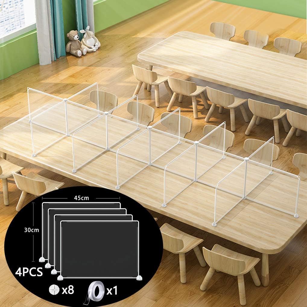 Transparent Desks Partitions Lightweight, Desktop Office Partitions, Desk Dividers for Students, Suitable for Schools, Restaurants, Offices, Easy to Install(11.8