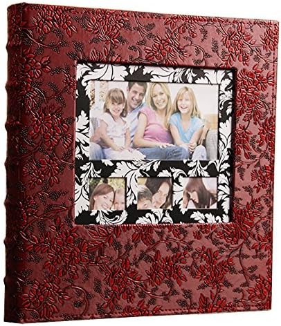 Ksmxos Frame Cover Photo Album 600 Pockets Holds 4x6 Photos DK.Red