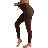 YIPINK Women's Drawstring Tie Daily Leggings High Waist Workout Yoga Pants Ultra Soft Gusseted Crotch