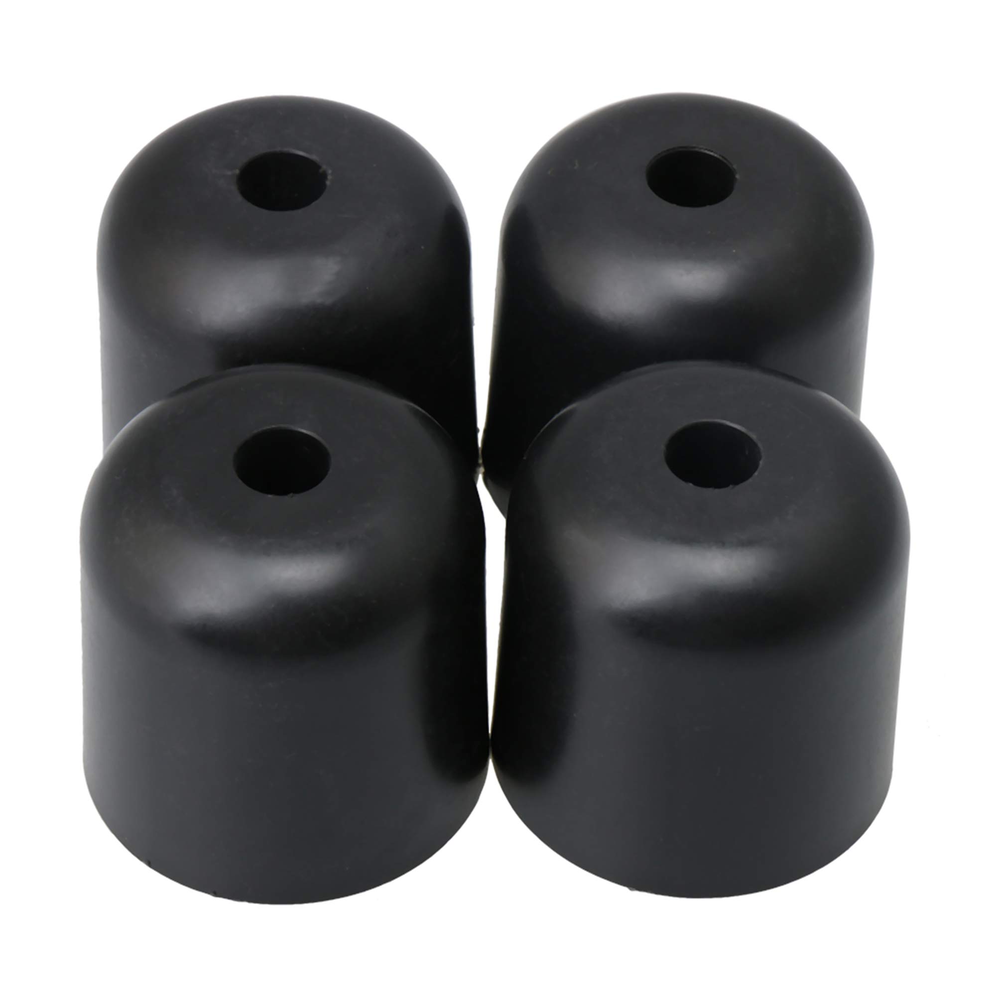BQLZR 60mm Dia 60mm Height Black Plastic Round Furniture Leg 13mm Hole Dia for Table Chair Bed Cabinet Feet Floor Pack of 4
