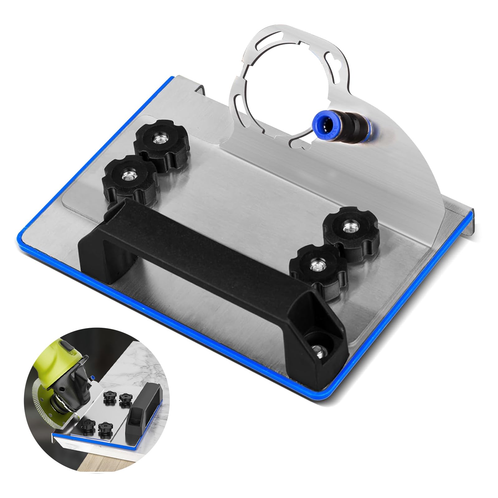 Roucerlin Stainless Steel Angle Grinder Stand for Tile 45° Chamfer Cutting, Heavy Duty 45 Degree Tile Chamfering Tool Bracket, Grinder 45 Degree Adapter for Tile Cutting Ceramic Stone