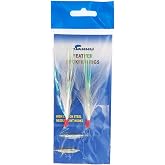 Rock Cod Feather Rigs Hook Size 4/0, White Color, 10 Pc | Deep Sea Saltwater Bottom Fishing, Rockfish, Snapper, Cod &amp; Offshore Species