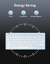 TECKNET 2.4G Wireless Keyboard UK Layout Compact Mini 12 Months Battery Life view 2