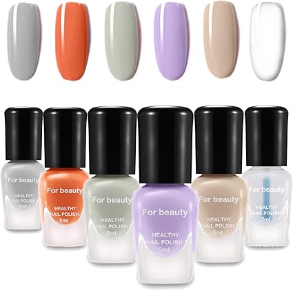 Amazon Com Boobeen Long Lasting Nail Polish Set 6 Colors Non Toxic Popular Nail Art Easy Peel Off Nail Gel Quick Dry Nail Pigment Mirror Shine Nail Gel Kit