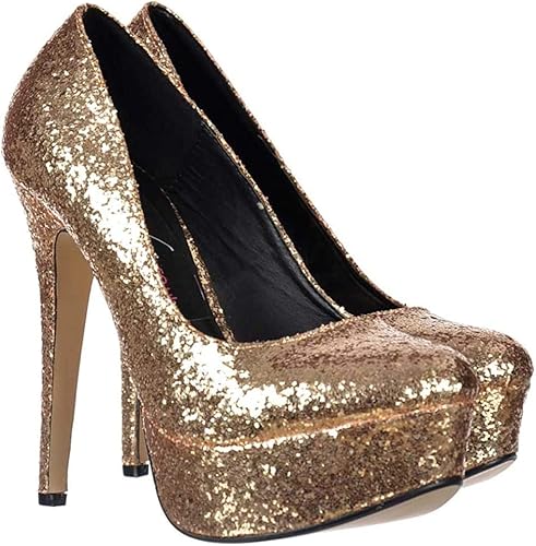 red glitter high heels