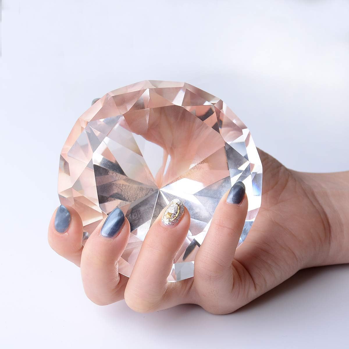 LONGWIN 100mm(3.9") W Crystal Diamond Paperweight Ornament Home Venue Decorations Solid Clear, R.blue - Image 5