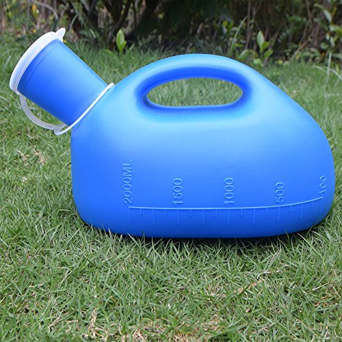 YUMSUM 2000ML Male Urinal Portable Mens Potty Pee Bottle Collector Travel Toliet (Blue)
