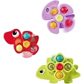 Givzan 3PCS Dinosaur Suction Cup Toys for 1 Year Old Boys Girls | Sensory Baby Bath Toys for Toddlers 1-3, Infant Travel Window High Chair Toys, Birthday Christmas Stocking Stuffers Gifts