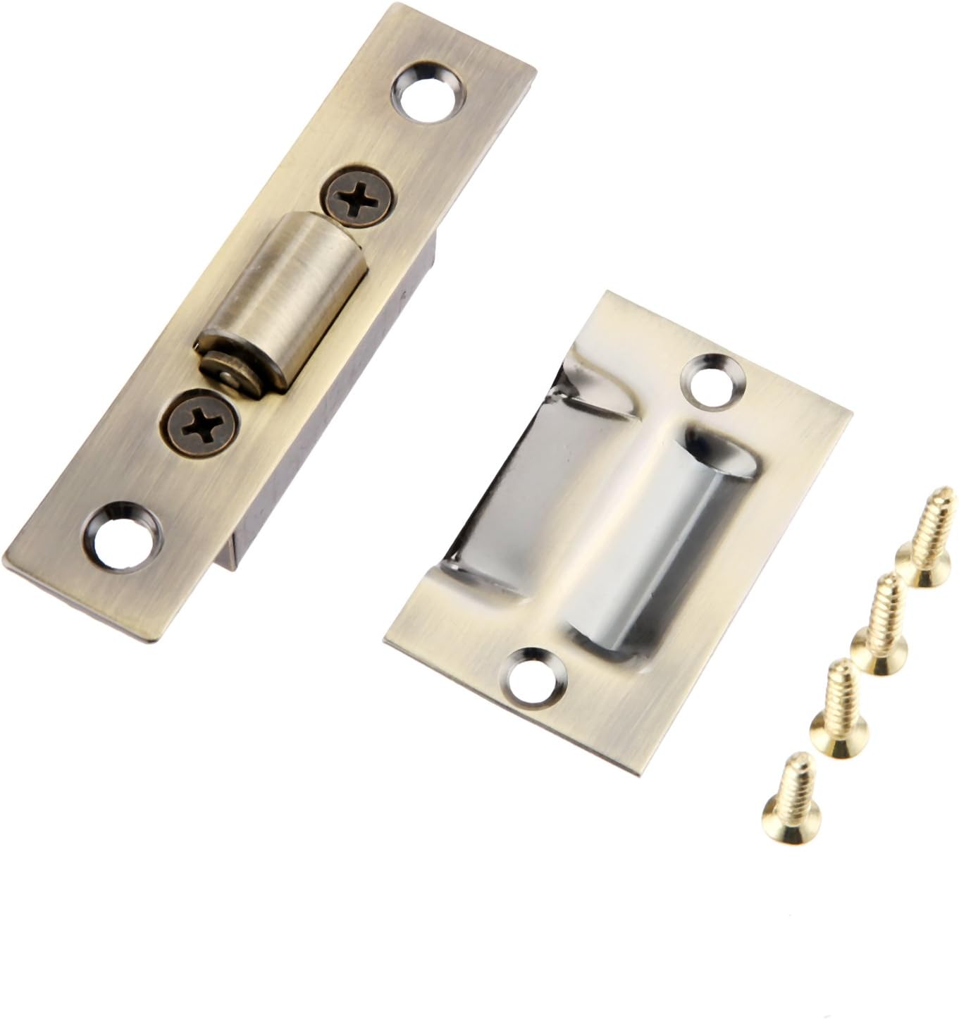 Amazon 1個フランジ ボールキャッチ ドアラッチ ステンレス鋼 木製ドア 戸棚 キャビネット用 ブロンズ ドア用金物