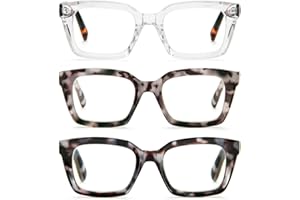 DXYXYO Reading Glasses 0.50 Women Blue Light Blocking Oversized Square Computer Readers 3 Pack Fashion Oprah Style