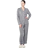 Dowesrobe Women's Pajama Set Long Sleeve Button Down Fashion ladies Sleepwear soft Pjs knitted Loungewear Set