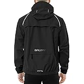 baleaf Men's Rain Jacket Waterproof Windbreaker Raincoat Running Cycling Hiking Gear Hood Lightweight Reflective Packable