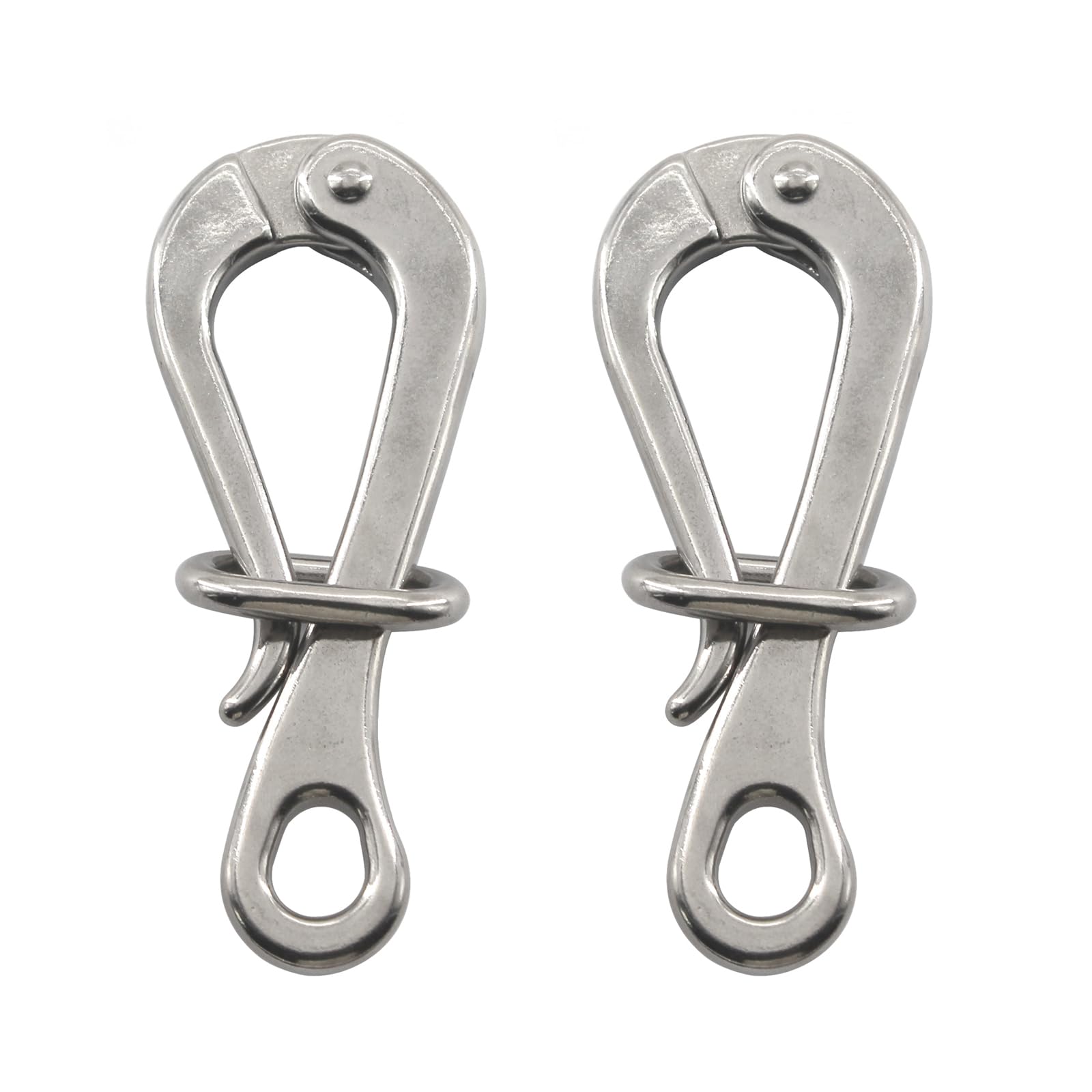 100mm Pelican Hooks And Eye Quick Release Hook Heavy Duty 316 Stainless Steel Marine Grade Quick Link(2 Pieces)
