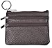Yeeasy Womens Mini Coin Purse Wallet Genuine Leather Zipper Pouch with Key Ring (Coffee)