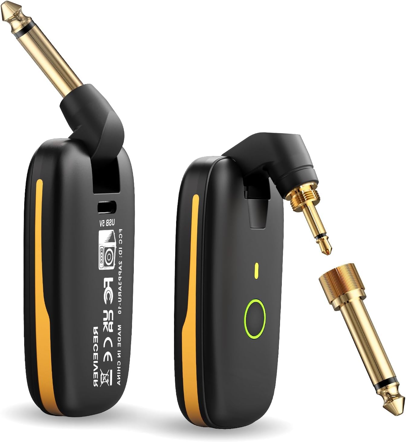 Photo 1 of Wireless Guitar System with UHF Transmitter and Receiver, 7-Channel Rechargeable Audio, 164 Feet Range, 1/4” and 1/8” 2 in 1 Plug, USB-C Charging, Perfect for Guitar Bass Electric Musical Instruments