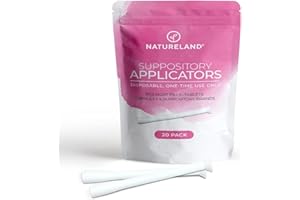 Natureland [20/40 Pack Vaginal Suppository Applicators for Women,Soft Tip Auxiliary Tool for Pills, Tablet Suppositories, Individually Wrapped (20 Count (Pack of 1), Large tip applicators)