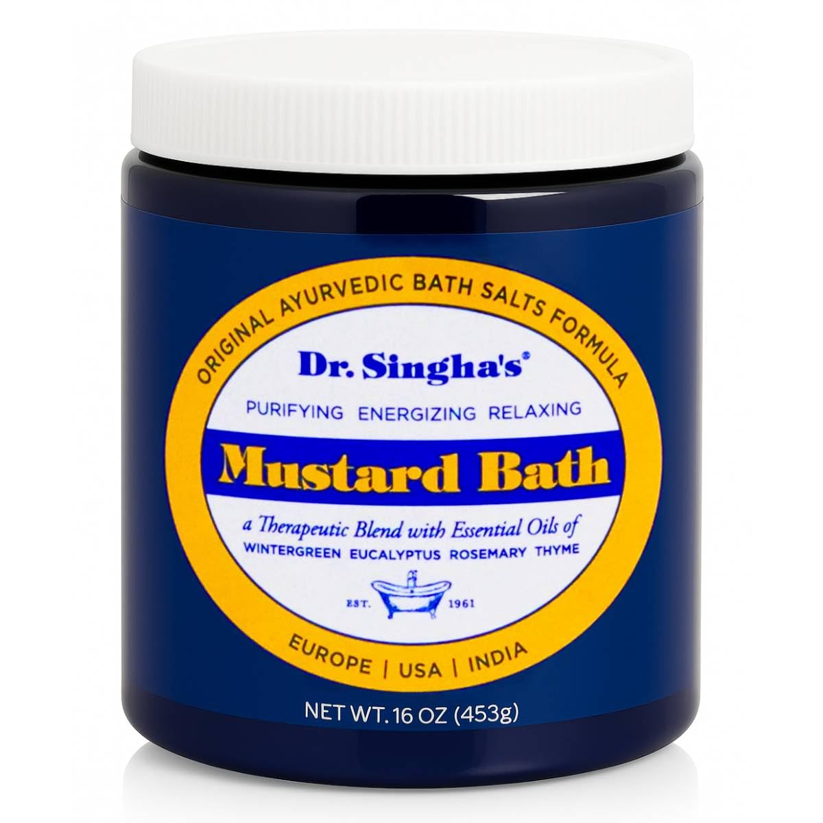 Dr. Singha's Mustard Bath, Therapeutic Bath Salts, 16 Ounce