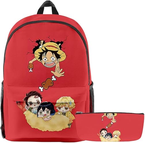 Amazon 鬼滅の刃 バッグ ペンケース 二点セット リュック 多機能 バックパック 旅行 カバン キッズ 子供 大容量 リュックサック学生 かばん ランドセル カジュアル 子供リュック 鬼滅の刃 グッズ 1 Sofmoon リュックサック