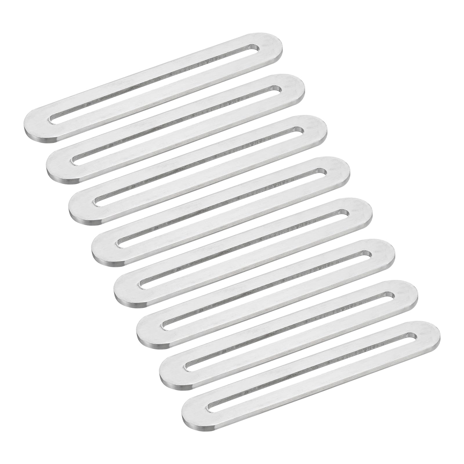 Photo 1 of uxcell 10Pcs Adjustable Flat Mending Plate Support with Slot, 4.33 x 0.75 Inch Stainless Steel Slotted Straight Brace Brackets for Wooden Furniture, Silver