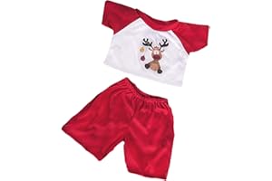 STUFFEMS TOY SHOP Reindeer PJs Teddy Bear Clothes Fits Most 14"-18" Build-a-Bear and Make Your Own Stuffed Animals