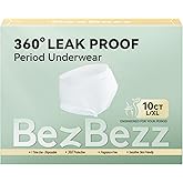 Disposable Period Underwear for Women Plus Size L/XL, 360° Leak Proof Period Panties for Heavy Flow, Overnight Postpartum and Incontinence Pads, Odor Control, Breathable, Unscented, 10 Count