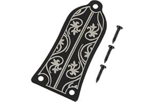 BESPORTBLE Guitar Truss Rod Cover Plate with Screws Black Patterned Guitar Fittings Replacement Part Ergonomic