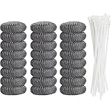 Aboat 24 Pieces Lint Traps Washing Machine Lint Trap Laundry Sink Drain Hose Screen Filter with 24 Pieces Cable Ties