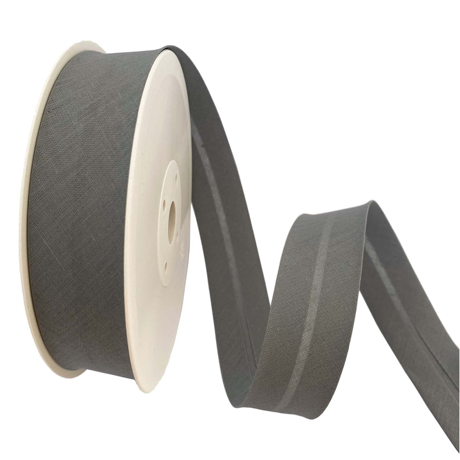 TEXTEX = 30mm Wide Bias Binding Tape. 50% Cotton and 50% Polyester. 10m Piece - (Darl Gray)