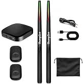 Air Drumsticks Portable Electronic Drum Set with Foot Pedals, Black | Portable 3D Motion Sensing Drum Sticks with Foot Pedals for Quiet Practice, Beginners, Adults, Teens, and Music Gifts