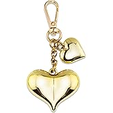 WXCATIM Gold Heart Keychain Bag Charms For Handbags Purse Charms Keychain For Women Gold Key Ring Handbag Accessories Cute Heart Key Chain