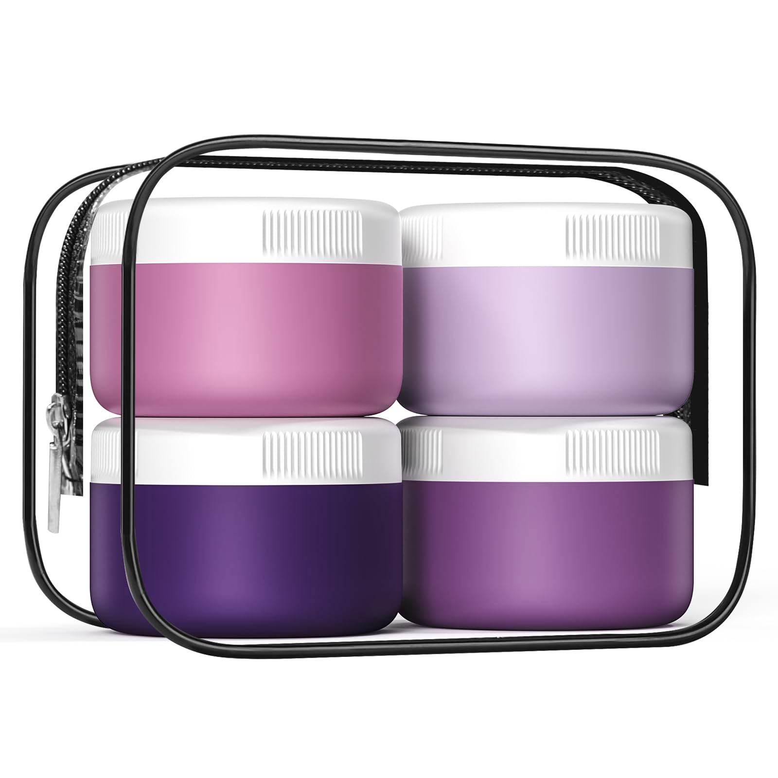 Photo 1 of Kuangre Travel Containers for Toiletries, Silicone Cream Jars BPA Free, TSA Approved 2oz Travel Size Containers, Leak-proof Travel Essentials with Lid for Cosmetic Face Hand Body Cream (4 Pack)