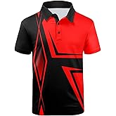 SCODI Mens Golf Shirt Moisture Wicking Performance Sport Short Sleeve Print Golf Polo Shirts for Men