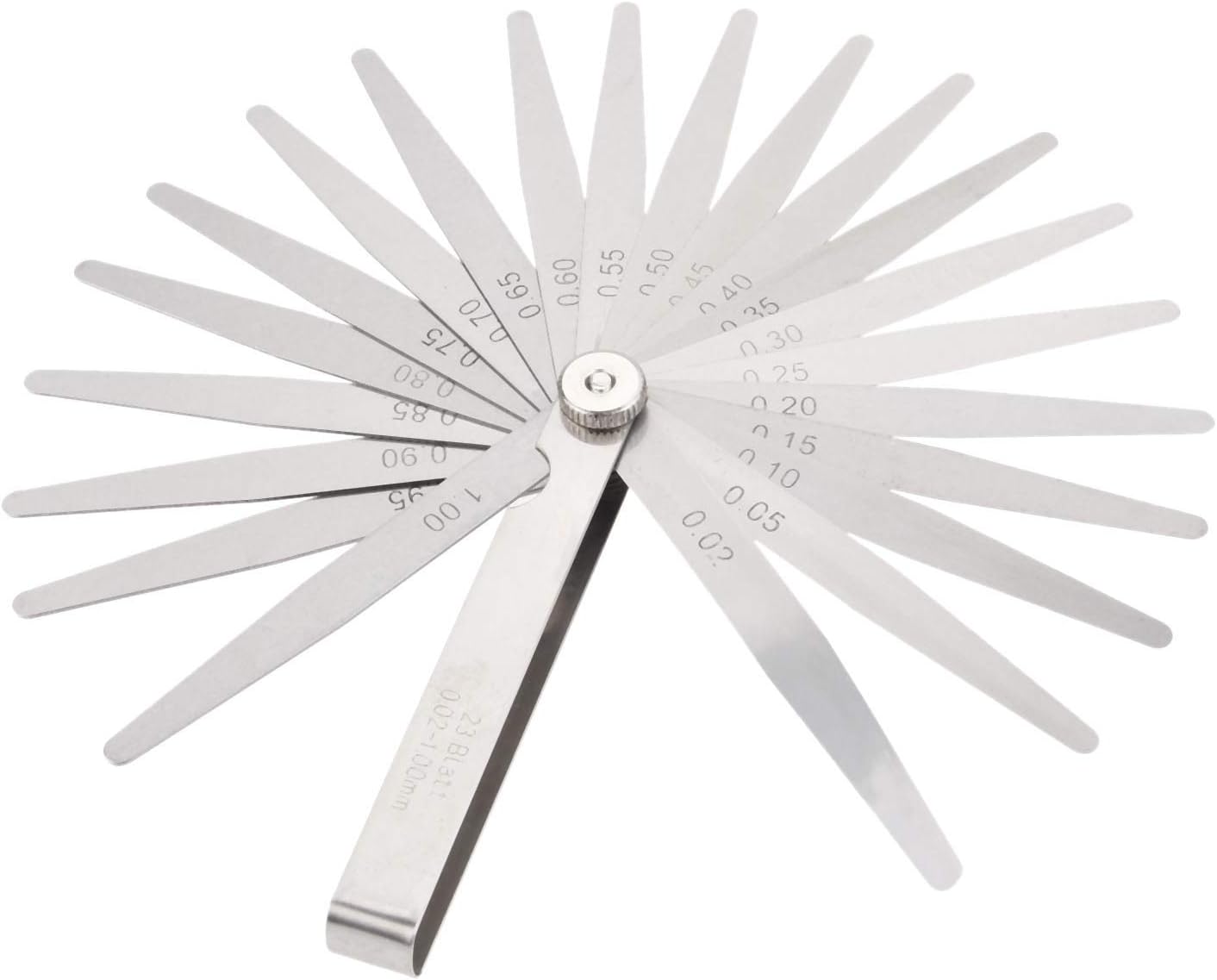 LDCREE 1pc Metric 23 Blades Feeler Gauge Measuring Tools 0.02-1mm Thickness Gage Gap Filler Gauge for Measurement Tools