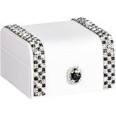 Homde Women Small Jewelry Box: Travel Case for Ring Earring Necklace - Birthday & Return Gift (Black)