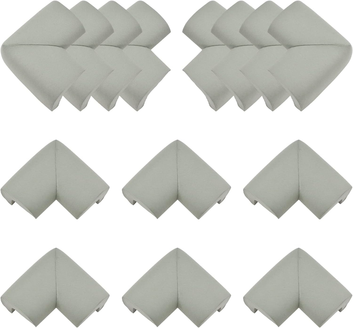 INCREWAY Safety Corner Cushion, 16Pcs Soft Baby Proofing Table Corner Protectors Strong Adhesive Edge Guards Protection for Furniture Against Sharp Corners, Grey