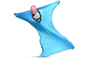 SENSORY4U Sensory Body Sock for Kids – Blue Compression Sack for Focus, Calm, Movement & Play – Stretchy Suit for Autism & ADHD