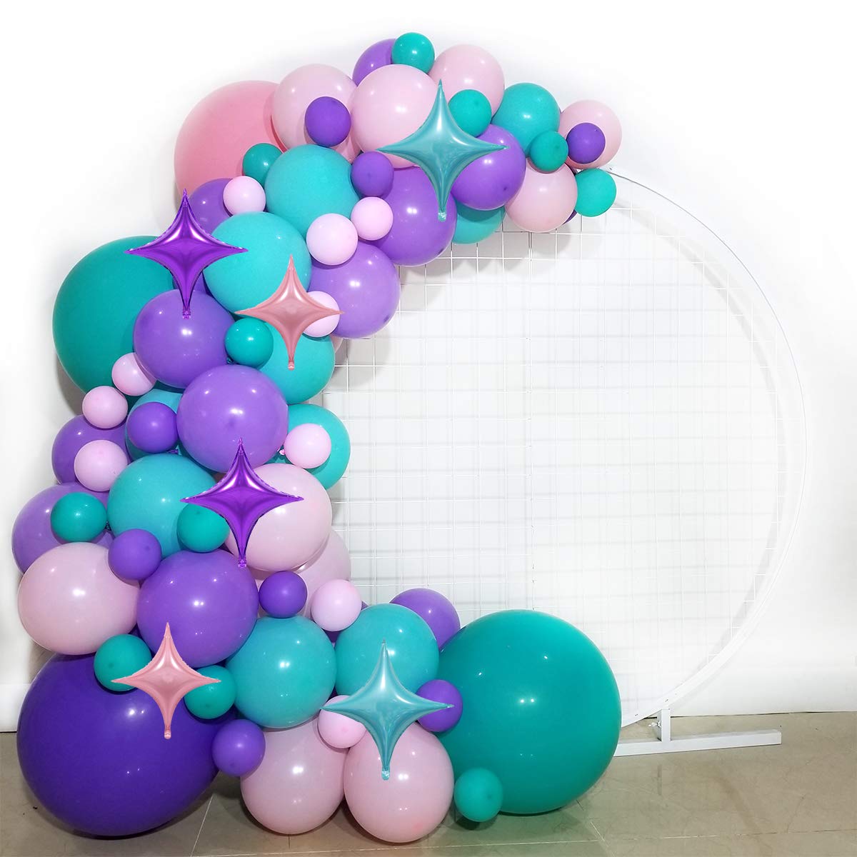 FUNPRT Baby Shower Balloon Garland,Pink Purple Turquoise Latex Balloons  ,for Unicorn Theme Party Baby Shower Girls Birthday Decor,103 count