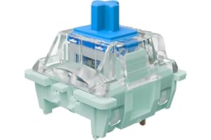 kutethy Gateron Jade 3.0 Double-Stage Spring Blue Switches,3-Pin 60gf Clicky/Pre Lubed for Mechanical Keyboard（Blue,36pcs）