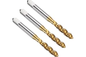 uxcell 3pcs Spiral Flute Thread Taps 1/4-20 UNC 2B Machine Threading Tap Bit, Titanium Coated Screw Tapping Repair Tool, M2 H