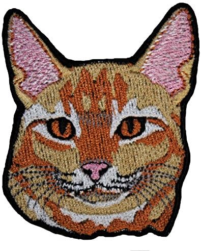A-8, Abyssinian Cat DIY Embroidered Sew Iron on Patch 2.44 x 2.83 inches (6.2 x 7.2 cm)