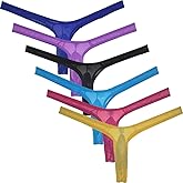 JAXFSTK Men's Minimal Coverage Bulge Thong Underwear See-through Mesh Mini Bikini Tangas