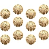 MILISTEN 30pcs Round Metal Hollow Out Buttons - Flat, Jacket, Trousers Buttons (Golden, 18mm)