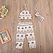 Baby Boys Girls My First Thanksgiving Romper Bodysuit and Turkeys Pants Outfit with Hat and Headband (70(3-6M), White 2)