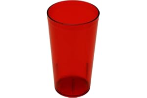 GET G.E.T. 6616-1-R-EC Heavy-Duty Plastic Restaurant Tumblers, 16 Ounce, Red (Set of 4)