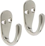 Select Hardware HK0209B 2X Single Robe Hooks Satin Nickel Pack of 2