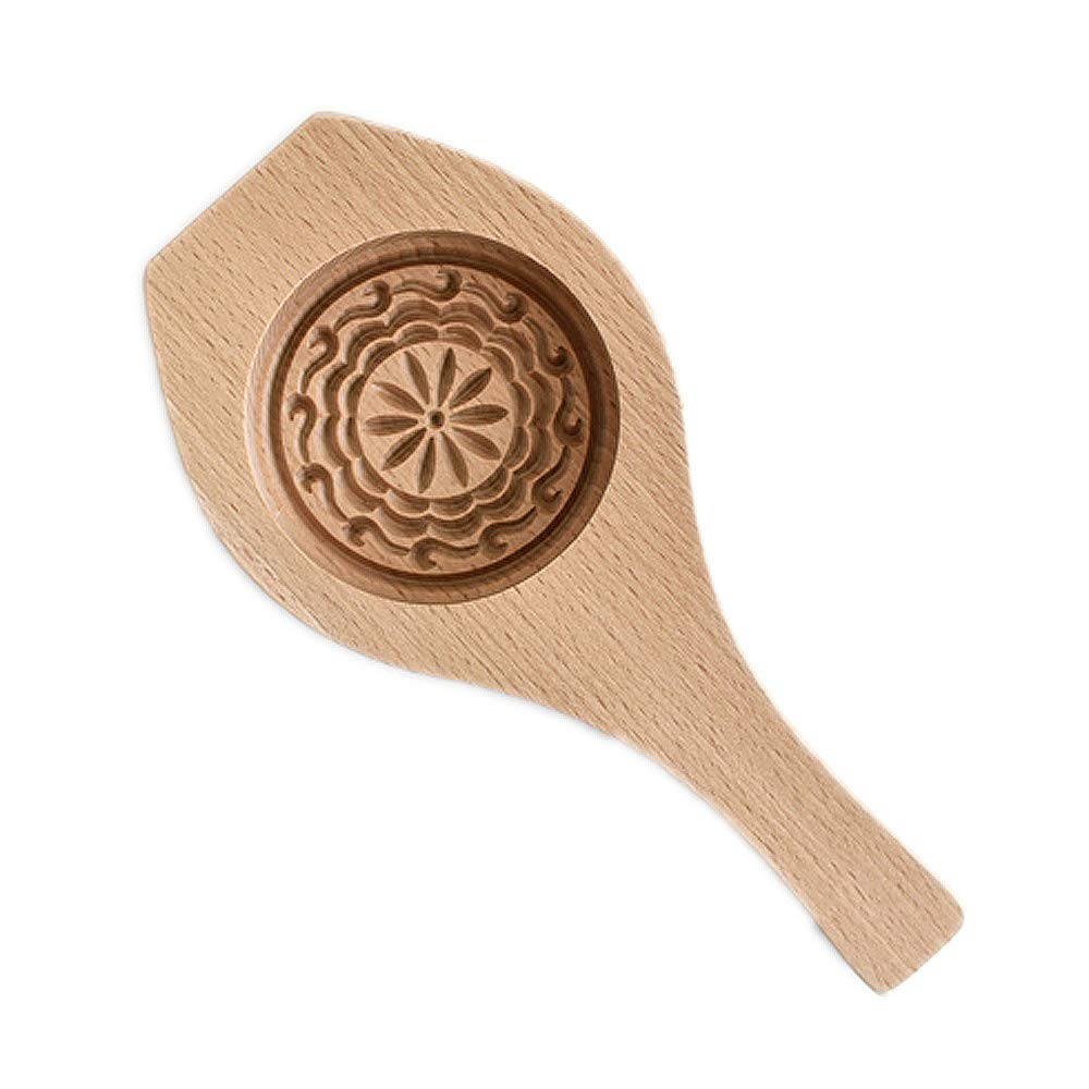 Bocotoer Non Stick Carved Round Wooden Mould Press Moon Cake Bake Baking Flower Round Square Eastern Cookie Kitchen Craft Tool Cake Tools Shortbread Mould