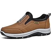 XDFVC Slip On Shoes for Men Comfort Orthopedic Walking Shoes Anti Slip Arch Support Lightweight Breathable Hiking Sneakers Waterproof Casual Sneakers for Outdoor Travel Work